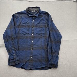 Under Armour Shirt‎ Mens XL Blue Plaid Flannel Long Sleeve Button Up ColdGear